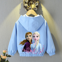 Autumn Little Girls Hooded Jacket Coats Anna Princess Windbreaker Spring Teenagers Childrens Tops Kids Cardigan