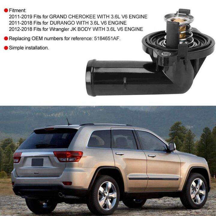 4X Car Engine Coolant Thermostat Housing Replacement for Jeep Wrangler