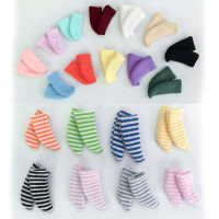 2Pairs Stylish Striped Socks Outfit Rose Red Pink Doll Socks For OB11 Obitsu11 Mini Blythe 112 BJD Dolls Clothes Accessories
