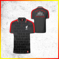 เสื้อโปโล ลิขสิทธิ์แท้  Liverpool ( ชาย ) รุ่นLFC027 สีเทาดำ