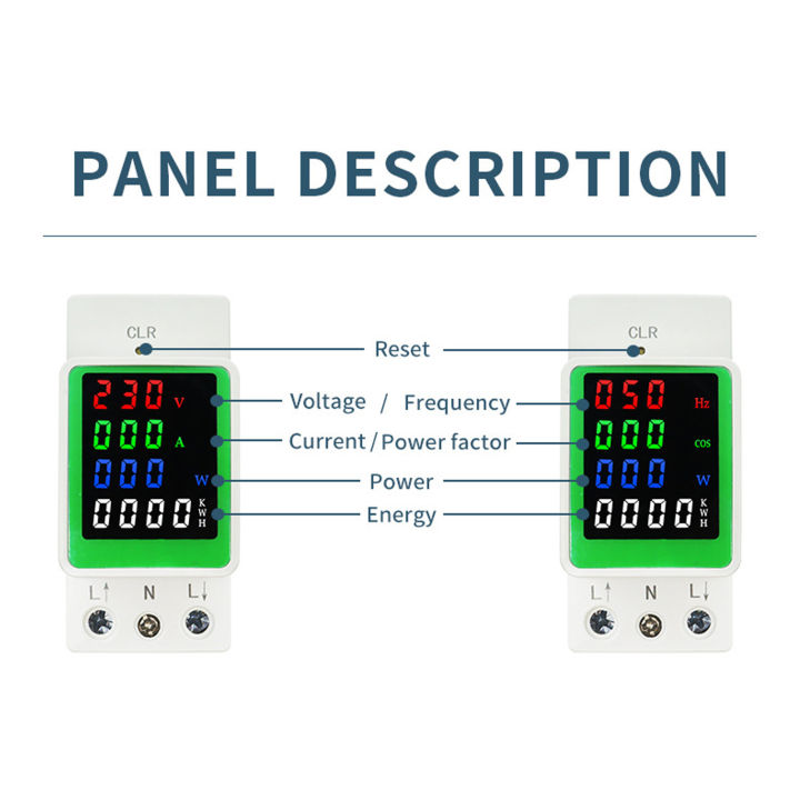 จอภาพไฟฟ้าแสดงผลดิจิทัล-led-เฟสเดียวแบบพลังงานไฟฟ้ามิเตอร์สำหรับโรงงาน