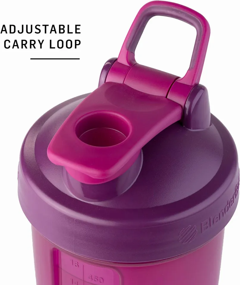 ProStak Shaker Bottle with Wire Whisk BlenderBall and Interlocking Storage  Containers - Rose Pink (22 fl oz.)