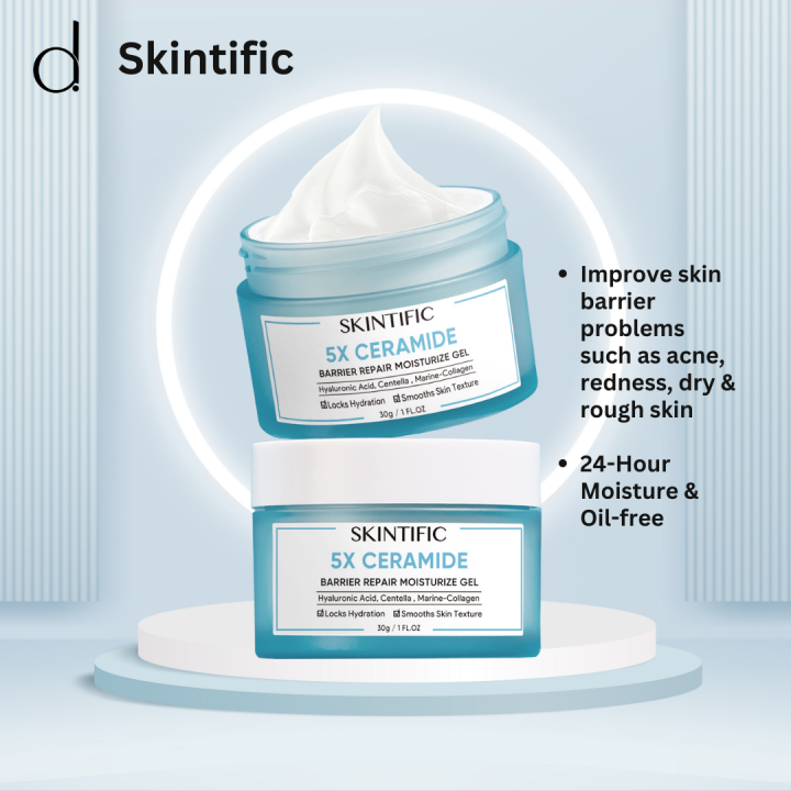 SKINTIFIC 5X Ceramide Skin Barrier Repair Moisturize Gel Day & Night ...