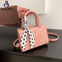 Women Fashion Crossbody Shoulder Bag With Scarf Decoration Pu Leather Solid Color Handbag【fast】