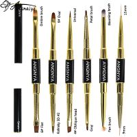 ANGNYA Dual End Nail Art Stripes Liner DIY Painting Brush Liquid Powder Acrylic UV GEL Extension Builder Drawing Pen With Cap Artist Brushes Tools