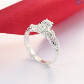 Nhẫn nữ bạc đẹp bông hồng tuyết đính đá NN0099 - Trang Sức TNJ