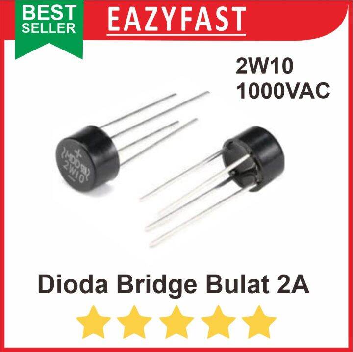 Dioda Bridge 2A 1000V Rectifier Full Wave Jembatan Penyearah 2W10 ...