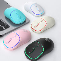 IMICE 7 4ปุ่ม Type-C ชาร์จ DPI ปรับเรืองแสงเมาส์ไร้สายแบบชาร์จไฟได้2.4G Bluetooth-Compatible Optical Mute Mouse พร้อมตัวรับสัญญาณ USB สำหรับคอมพิวเตอร์เมาส์ไร้สาย4