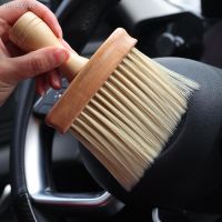 ▬✐ Solid Wood Cleaning Brushes Car Interior Dashboard Door Seat Air Outlet Detailing Duster Soft Bristles Wooden Brushes