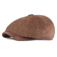 [Hat vendor]Beret หมวกผู้หญิงฤดูหนาวที่อบอุ่นในฤดูใบไม้ร่วง Corduroy Street หมวกเบเรต์นิวส์บอยหมวก Retro หมวกอังกฤษชายกอล์ฟหมวกกีฬา Peaked หมวกเบเรต์ผ้าวูลสตรี