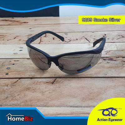Action Eyeware รุ่น 9209 สีดำ Smoke Silver ,แว่นตานิรภัย, แว่นกันแดด2020, แว่นตากันUV, แว่นกันแดดแฟชั่นผู้ชาย, แถมฟรี ! ซองผ้าใส่แว่น