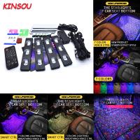 [ANYA Auto Parts] โคมไฟตกแต่ง LED Car Foot Light Ambient Lamp พร้อม USB Wireless Remote Music Control RGB โคมไฟบรรยากาศภายใน