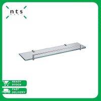 NTS Single Glass Shelf ชั้นวางของในห้องน้ำ ชั้นกระจกวางของ พร้อมราวกั้นสเตนเลส Minoan Series พื้นผิว Mirror รุ่น BH-MIM03