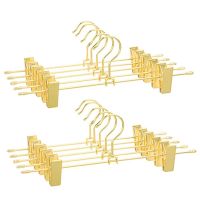 Trouser Hangers Made of Metal, 10 Pieces, Clothes Hangers, 30.5cm, with 2 Non-Slip Clips, for Skirts, Pants, Underwear