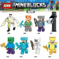 Minecraft Building Blocks ของเล่น Minifigures Steve Enderman Kids Gift X0295 Model