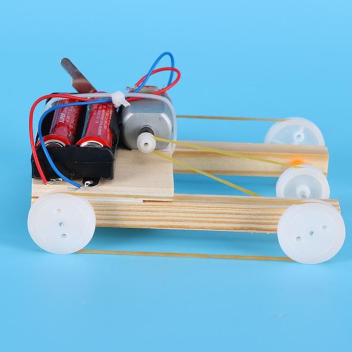 ไม้-diy-ไฟฟ้ารอกสี่ล้อไดรฟ์รถชุดประกอบโมเดลสำหรับเด็กของเล่นเด็ก
