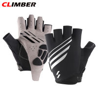 Climber 1คู่ถุงมือขี่จักรยาน Breathable Anti Slip Shock Absorption ถุงมือครึ่งนิ้ว Mittens สำหรับวิ่งกลางแจ้งขับรถ Hiking