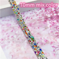 Pink Ab Rhinestones Ribbon Belt 1cm 2cm Wide Hot Melt Adhesive Drill Strips Patches Tape Glitter Gold Crystal Diamond Sticker