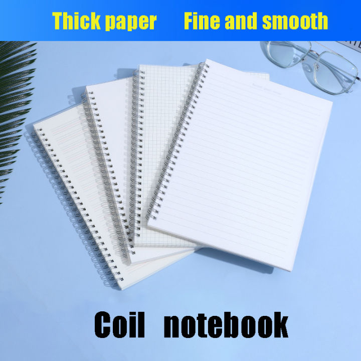 hard-cover-notebook-grid-paper-notebook-coil-book-frosted-pp-notebook-english-pocket-notebook