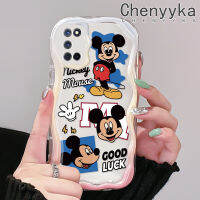 เคส Chenyyka สำหรับ OPPO A52 A72 A92เคส4G ลายการ์ตูน Mickey Mouse ดีไซน์ใหม่ขอบคลื่นเคสมือถือกันกระแทกแบบใสนิ่มโปร่งใสลายกล้องถ่ายรูปเคสฝาครอบป้องกันอ่อนโยนแบบเรียบง่าย