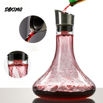 1800ML Handmade Lead-free Crystal Glass Large Red Wine Quick Decanter Household Wine Dispenser Pot Set Iceberg Decanter