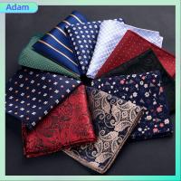 ADAM แฟชั่น ซาติน ดอกไม้ พ็อกเก็ตสแควร์ ผ้าเช็ดหน้าผู้ชาย Hankies เย็บปักถักร้อย ผ้าเช็ดหน้า