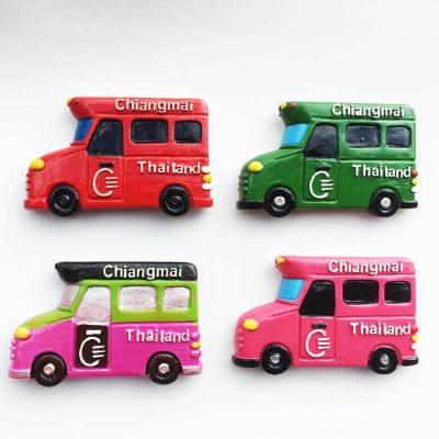Thailand Chiang Mai Travel Commemorative Decorative Handicraft Three-Dimensional Song Tiao Car Magnetic Fridge Sticker Creative Collection Companion Gift 【Refrigerator sticker】◑