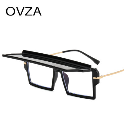 OVZA แว่นตาแฟชั่นพังก์ผู้หญิงแว่นตากันแดดใหญ่แบบมีฝาพับสองแว่นตามีชั้น S1125