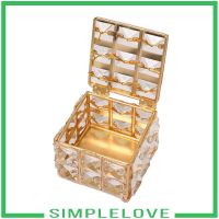[simpleloveMY] Square Crystal Jewelry Box with Lid Trinket Treasure Storage Case Home Decor
