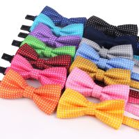 NEW Dots Children Bowtie Fashion Neckwear Adjustable Unisex Bow Tie for Boy and Girl Polyester Pre-Tied