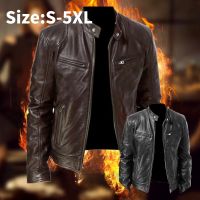 New Winter Fashion Men Keep Warm Leather Jacket Slim Motorcycle PU Leather Jacket