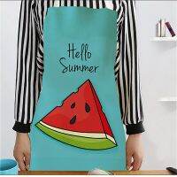 Fruit Pattern Pineapple Print Cotton Linen Apron Kitchen Women Baking Waist Bib Cooking Sleeveless Pinafore Limpieza Hogar Aprons