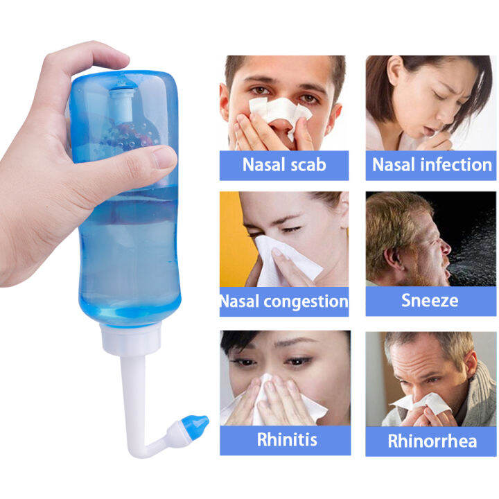 300/500Ml วาล์วอัตโนมัติ Nasal Irrigator น้ำยาล้างจมูก Neti หม้อขวด ...