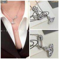 {Boutique พร้อมส่ง} B330 Westwood-Necklace สร้อยคอ ฝังเพชร และไข่มุก แนวเรโทร หรูหรา 42 ซม. 2022