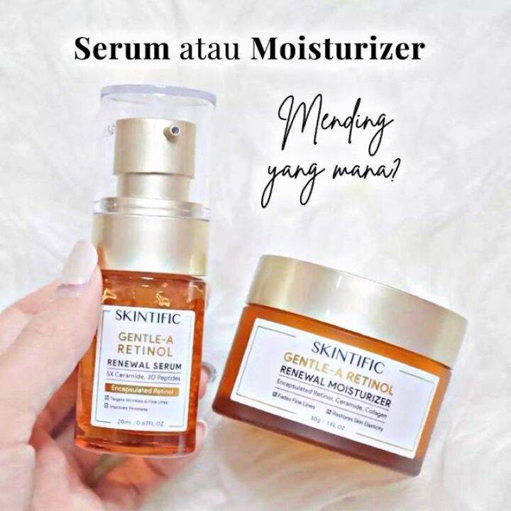 SKINTIFIC Gentle A Retinol Renewal Serum 20ml Moisturizer 30gr | Lazada ...