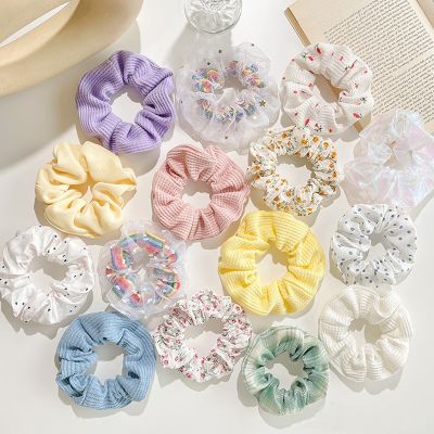 【CW】 Woman Dots Scrunchies Rubber Band Hair Accessories Ties Ponytail Holders Ornaments Elastic Fashion