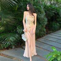 Chiffon wide-legged pants condole belt vest female summer seaside holiday outfit sexy sleeveless coat two-piece neck