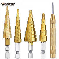 Vastar HSS Steel Titanium Step Core เจาะ Bits 3-12Mm 4-12Mm 4-20Mm Step Cone Woodworking Metal Drilling Bit Set