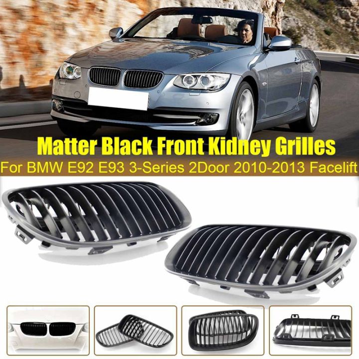 2pcs-car-front-hood-kidney-grille-bumper-matte-black-grill-for-bmw-e92-e93-3-series-2-door-2010-2013-coupe-facelift