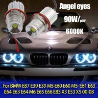 2pcs Bright Lamp 6000K 120W LED Angel Eyes Marker Lights Bulbs for BMW E87 E39 M5 E60 E61 E63 E64 M6 E65 E66 E83 X3 E53 X5 00-08 Bulbs  LEDs  HIDs