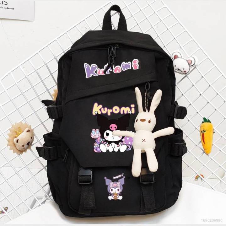 sanrio-kuromi-backpack-for-women-men-student-large-capacity-breathable-fashion-personality-multipurpose-bags