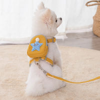 Cute Backpack Leash for Small Dogs Portable Dog Lead Walking Running training Snack Bag Dog Backpack Chest Strap Supplie