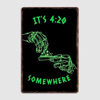 Zhongqingshop It S 420 Somewhere Neon ป้ายโลหะสำหรับคลับและ Home Party Design Plaques ป้ายดีบุกโปสเตอร์ Room Wall Decor