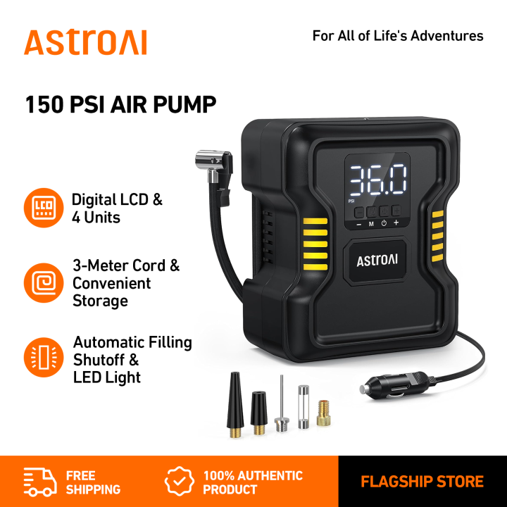 AstroAI Tire Inflator Portable Air Compressor Air Pump for Car Tires - Car  Accessories, 12V DC Auto Pump with Digital Pressure Gauge, 100PSI with