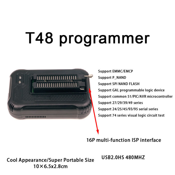 pcbfun-โปรแกรมเมอร์-t48-tl866-3g-ความเร็วสูงที่มีสาย-usb-usb2-0-hs-480mhz-รองรับมากกว่า28000วงจรรวมอินเตอร์เฟซ-isp-แบบมัลติฟังก์ชัน16p