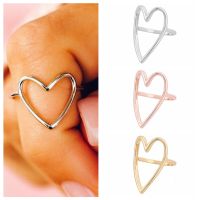 Fahion Big Hollow Heart Rings 2022 Trend Adjustable Opening Rings For Women Couple Gift Punk Fashion Jewelry