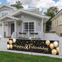 Black Gold Happy Birthday Banner Birthday Party Decoration 30th 40th 50th birthday Garland Banners FAnniversary Banners Streamers Confetti