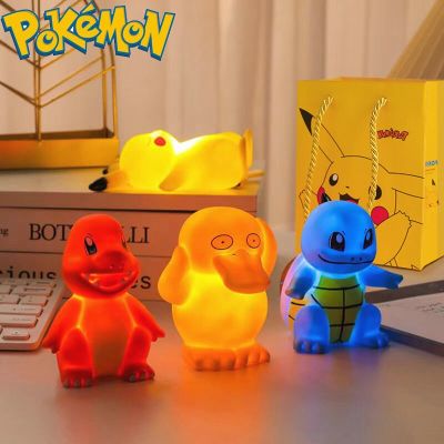 ZZOOI 4Pcs/Set Pokemon Pikachu Night Light Kawaii Anime Bedside Lamp Room Decoration Action Figures Children Toys Christmas Gifts