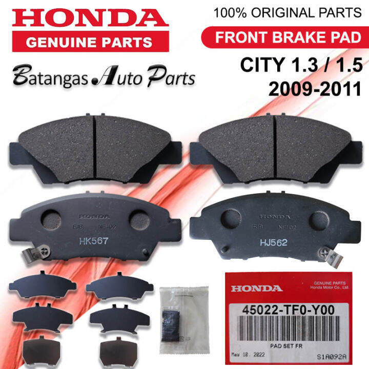 Front Brake Pad Honda City 1.3 / 1.5 20092011 Genuine Parts 45022TF0Y00 Lazada PH