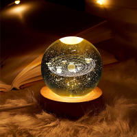 Planetary Galaxy Crystal Ball Night Light Astronaut WarmRGB Bedside Lamp USB Power Kid Gift Night Lamp Room Decor
